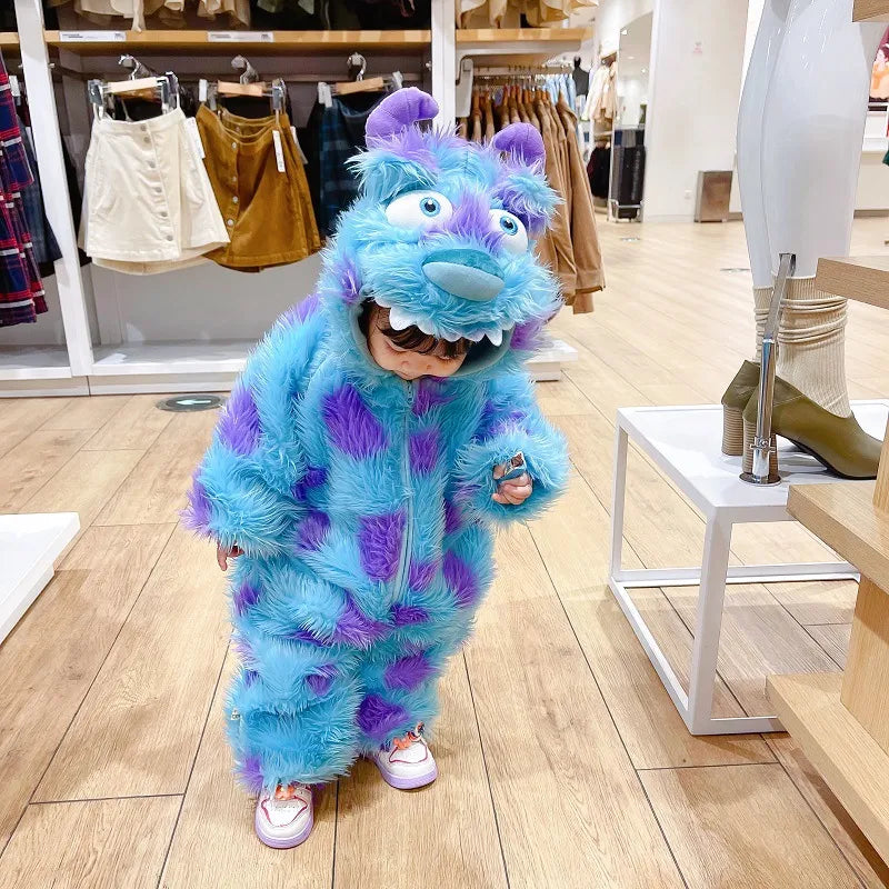 Baby Hoodie Jumpsuit – Soft Fleece Animal Onesie