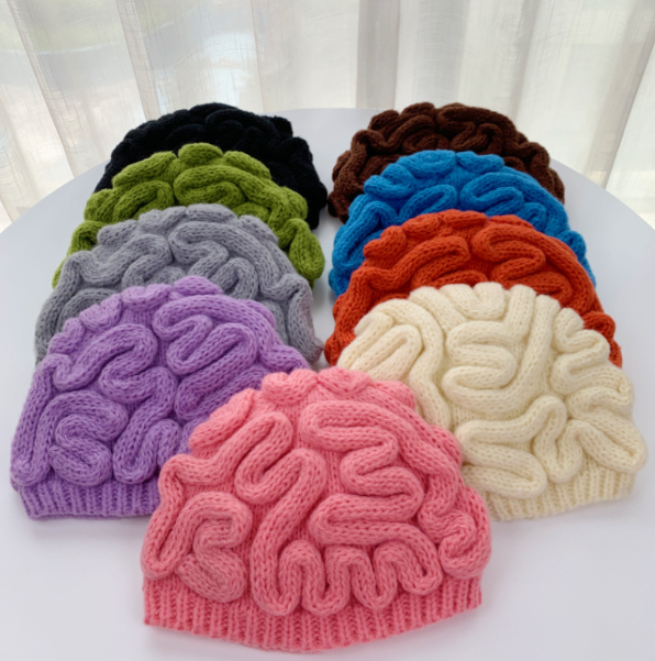 Gender-Neutral Flower Knitted Beanie Hat