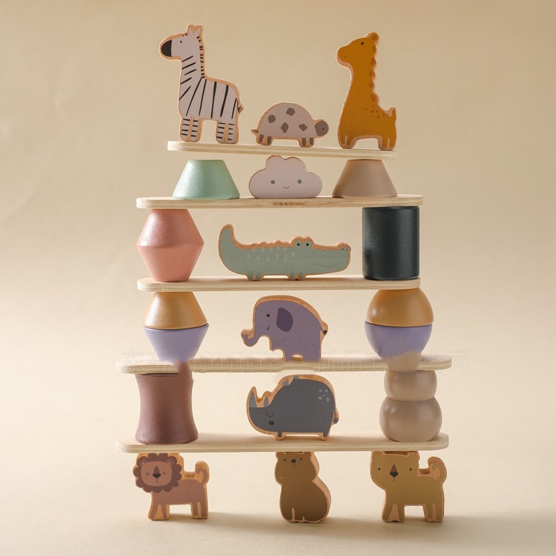 Montessori Wooden Stacking Toy – Balance & Motor Skills