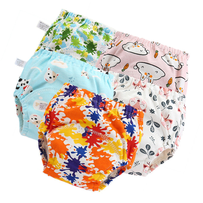 4-Layer Washable Cotton Gauze Baby Learning Pants