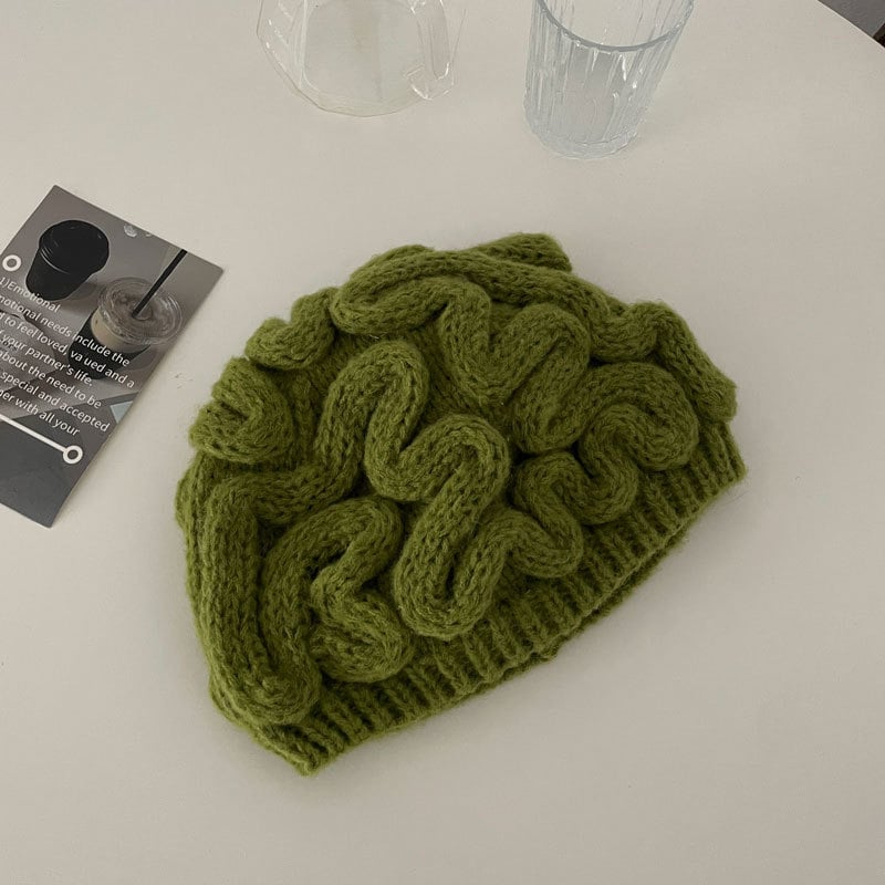 Gender-Neutral Flower Knitted Beanie Hat