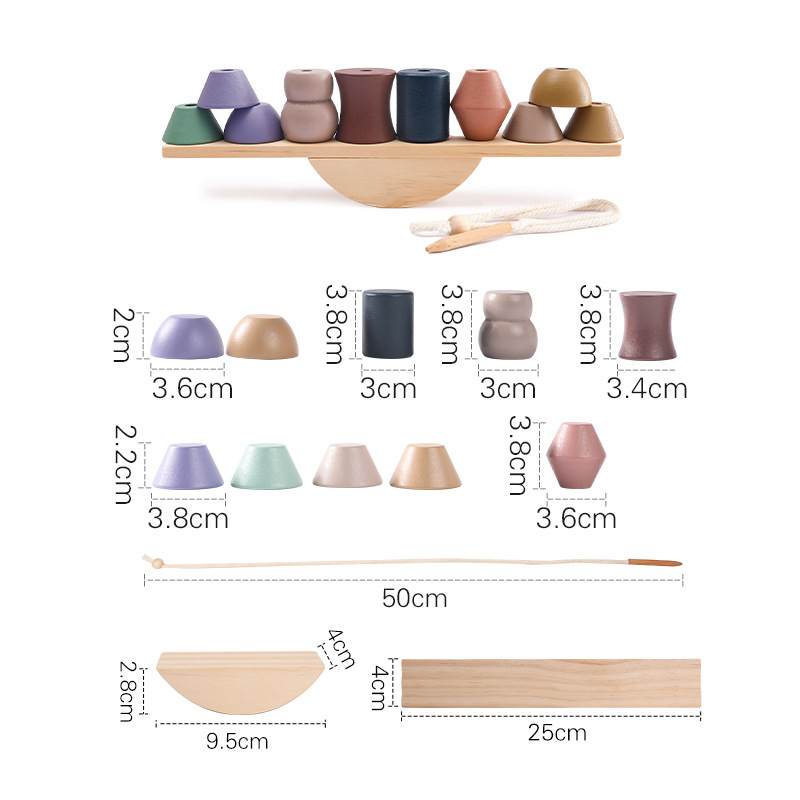 Montessori Wooden Stacking Toy – Balance & Motor Skills