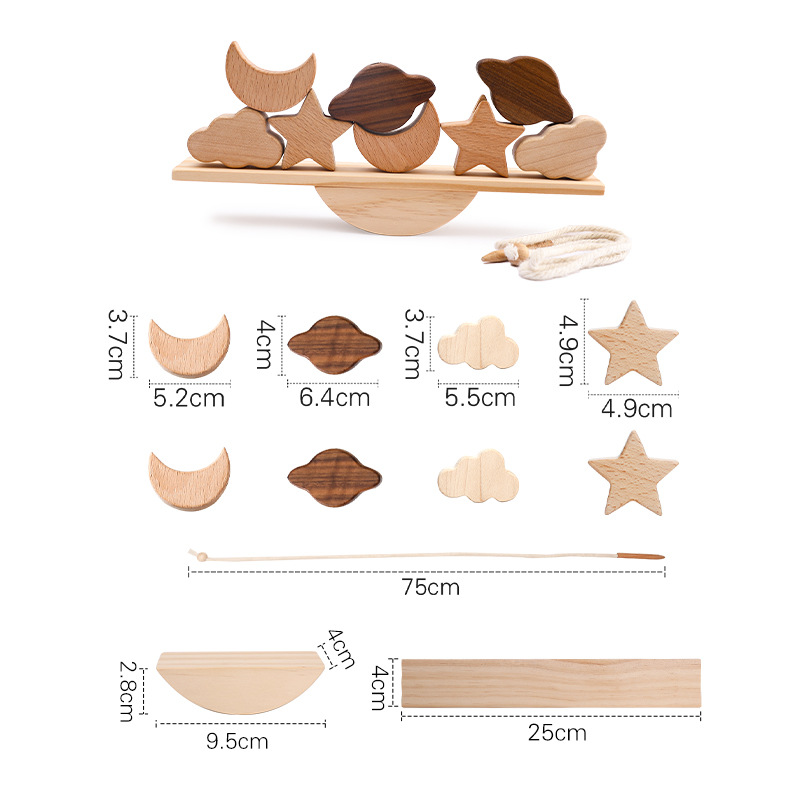 Montessori Wooden Stacking Toy – Balance & Motor Skills