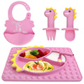 Silicone Baby Led Weaning Set – Suction Plate, Bib, Cup & Utensils, BPA-Free