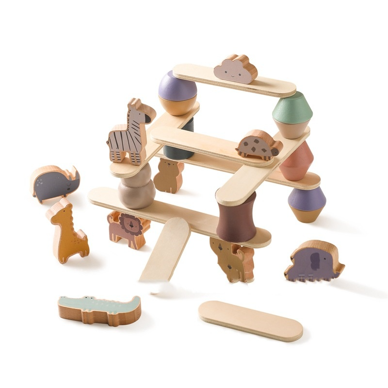 Montessori Wooden Stacking Toy – Balance & Motor Skills