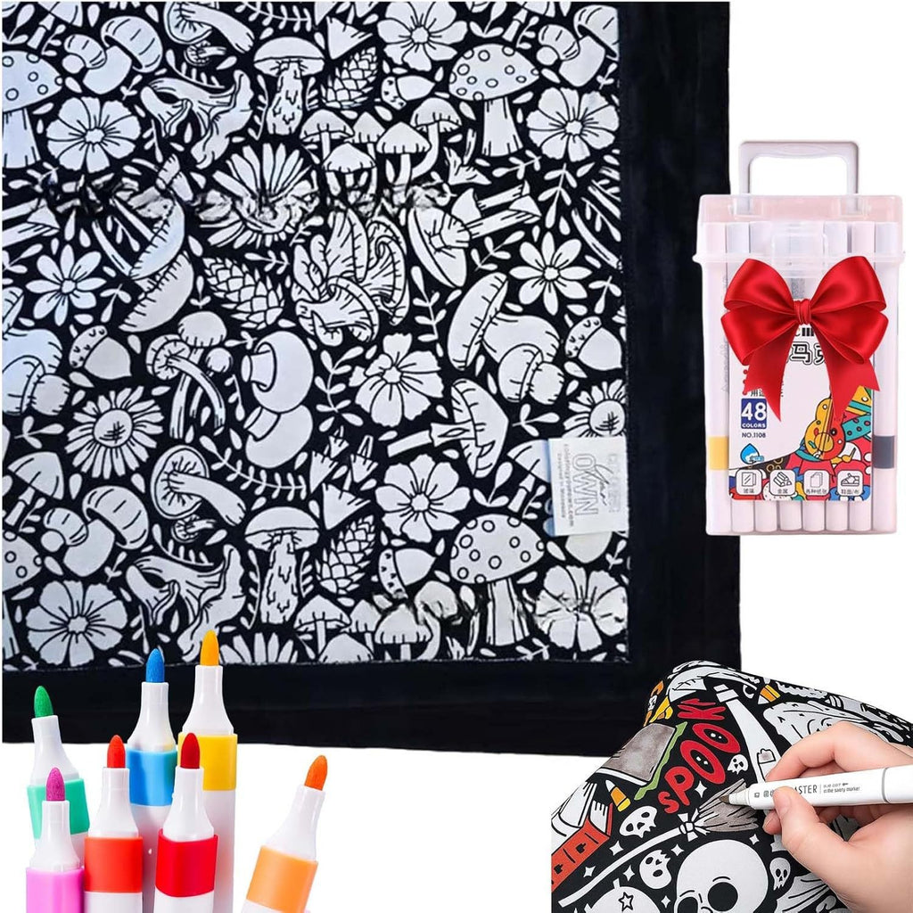 DIY Coloring Blanket & Markers Set – Washable Kids Craft