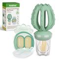 Haakaa Octopus Baby Fruit Food Feeder & Mini Freezer Nibble Tray Combo Breastmilk Popsicle Molds for Cooling Relief BPA Free Silicone Feeder for Safe Infant Self Feeding 4 Month+(Pea Green)