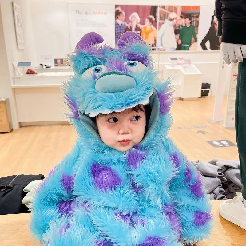 Baby Hoodie Jumpsuit – Soft Fleece Animal Onesie