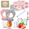 O’doe Silicone Baby Popsicle Molds & Baby Food Feeder with 1 Clip 2 Pack Freezer Tray with Lid 2 Breastmilk Popsicle Molds for Teething Relief BPA Free Includes 3 Extra Teething Pacifiers & Toys