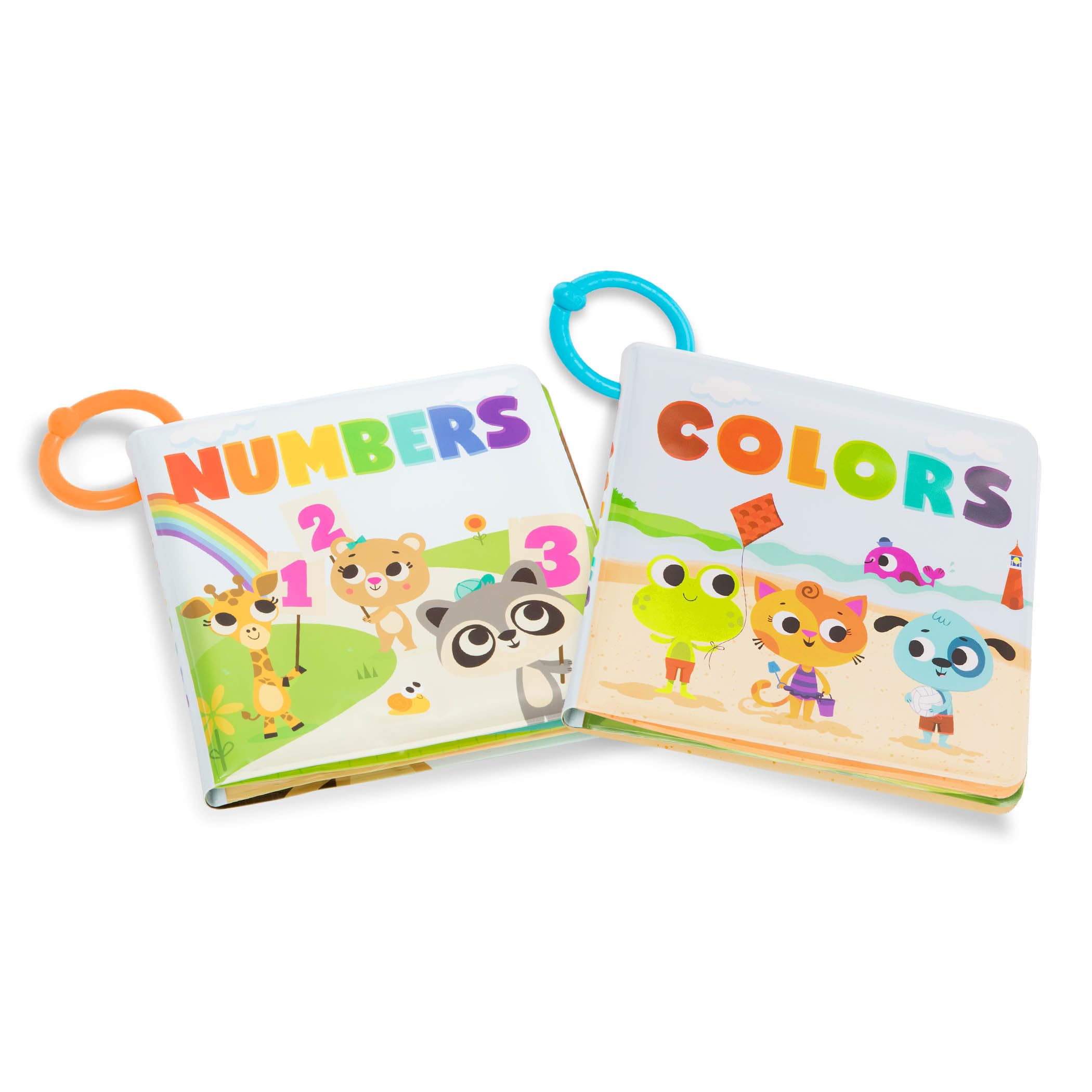 B. toys Bath Book 2 Pack Soft & Waterproof Books Learn Colors & Numbers Bath Toys for Babies Toddlers 6 Months Tub Time Books Colors
