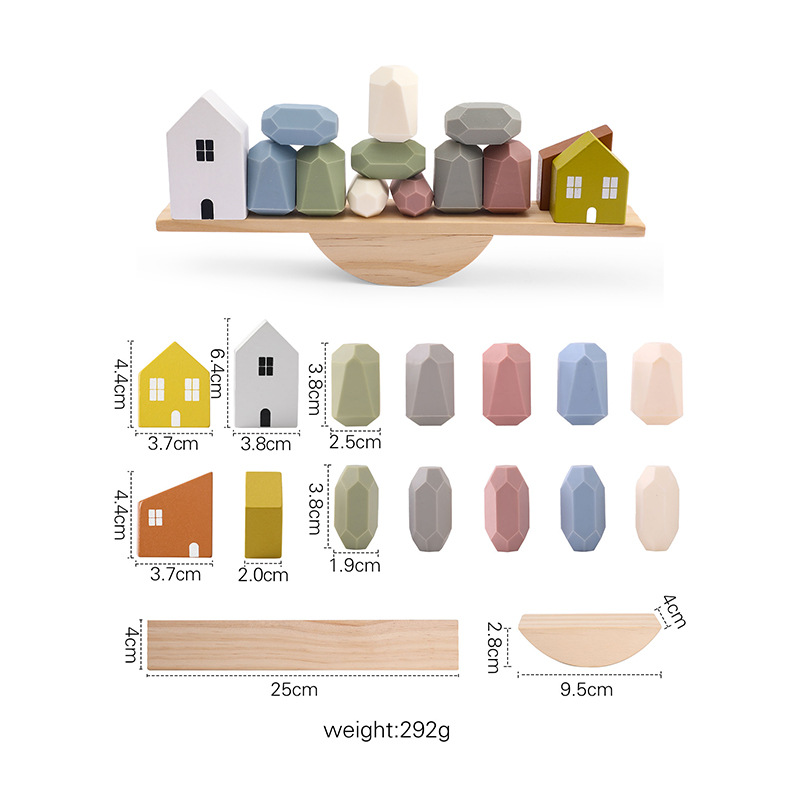 Montessori Wooden Stacking Toy – Balance & Motor Skills
