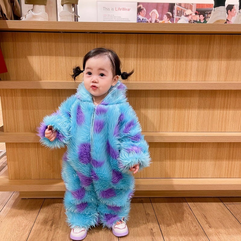 Baby Hoodie Jumpsuit – Soft Fleece Animal Onesie