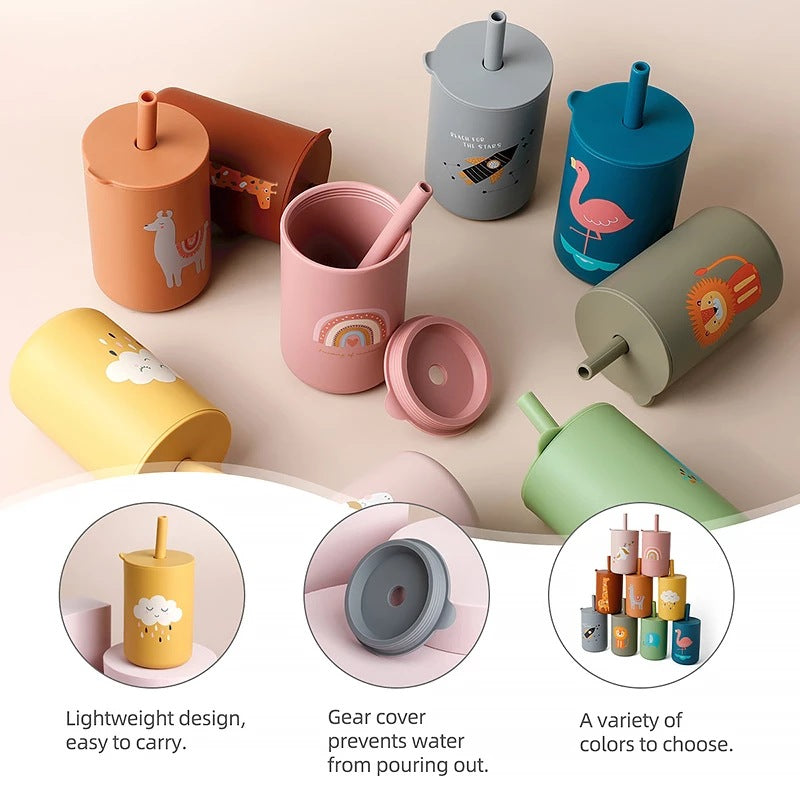 Kids Silicone Drinking Cup – Leak-Proof Straw Cup