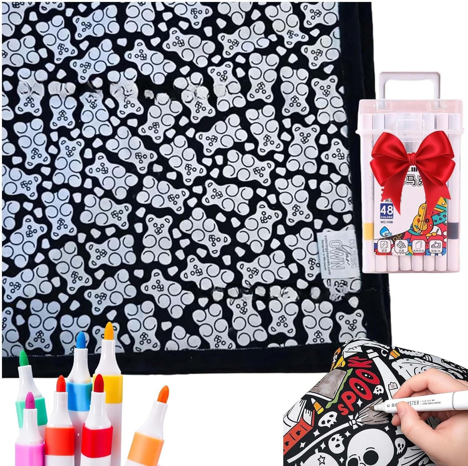 DIY Coloring Blanket & Markers Set – Washable Kids Craft